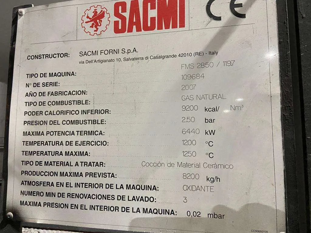 Alcorense. Horno Sacmi 2850 1197. Pagina 02 Immagine 0001 | 2015 CER