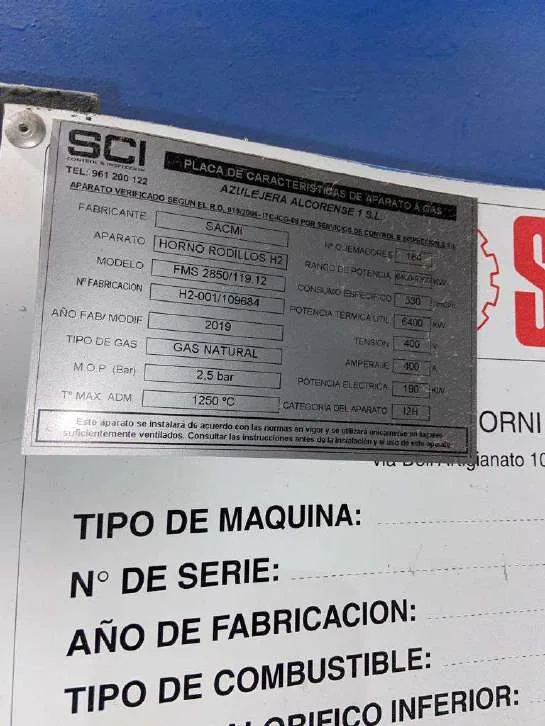Alcorense. Horno Sacmi 2850 1197. Pagina 02 Immagine 0002 | 2015 CER