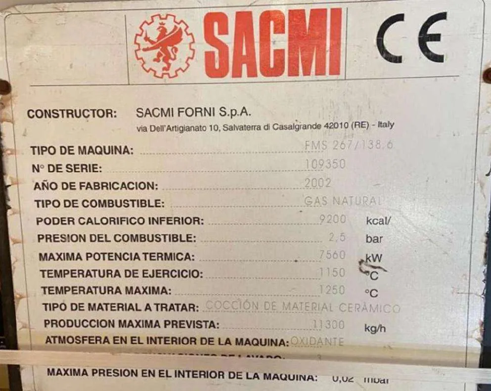 Sacmi Fms 267 1386. Pagina 44 Immagine 0001 2 | 2015 CER